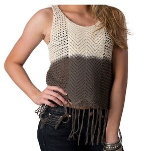 Vintage Havana Ombré Crochet Fringe Top